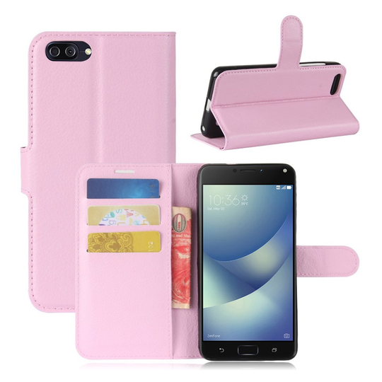 Asus Zenfone 4 Max ZC520KL litsi tekstuurinen suojakotelo - Pinkki
