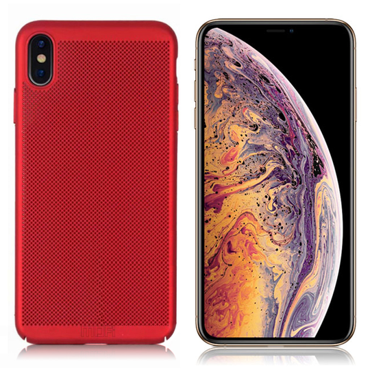 iPhone Xs Max MOFI kova muovinen takasuoja kuori lämmöneristys suojalla - Punainen