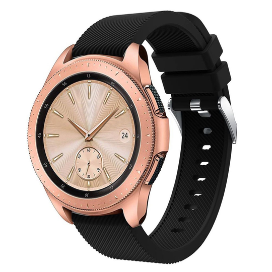 Samsung Galaxy Watch (42mm) kudottu pintainen silikooni muovinen kellon vaihto ranneke - Musta