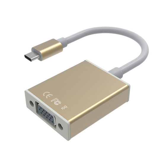 USB-C USB Tyyppi-C - VGA FHD 1080P Kaapeli Adapteri - Kulta