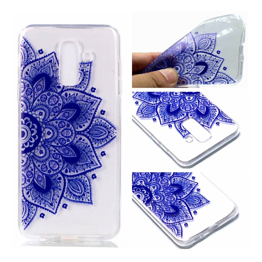 Samsung Galaxy A6 Plus Kuvallinen Pehmeä TPU Muovi Takasuoja Kuori - Puolikas Mandala Kukka