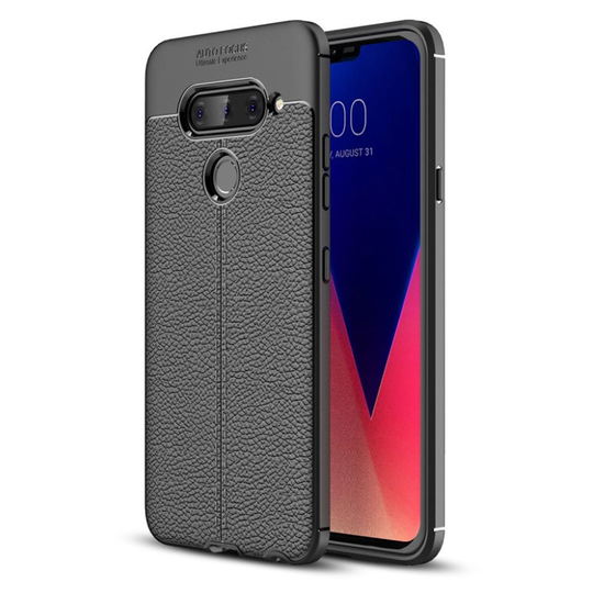 LG V40 ThinQ litsi suojakotelo - Musta