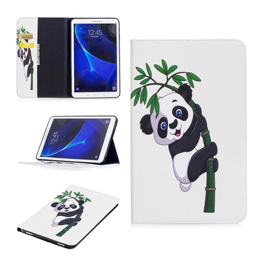 Samsung Galaxy Tab A 10.1 (2016) uniikki nahkakotelo - Panda puussa