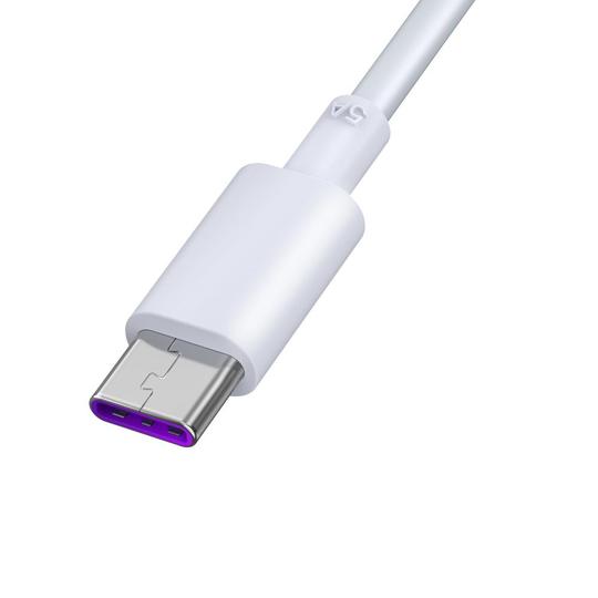 Devia Shark USB-C latauskaapeli 5A 1 5m - Valkoinen