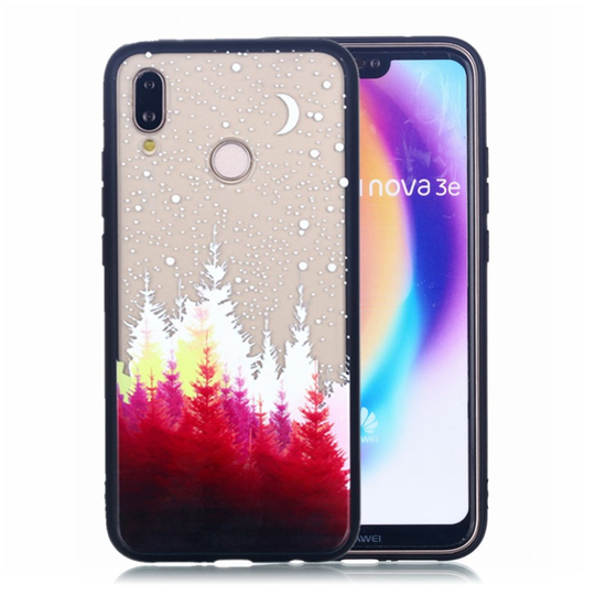 Huawei P20 Lite Kumi Ja Kohokuvioitu PC ja TPU Takasuoja Kuori - Metsä