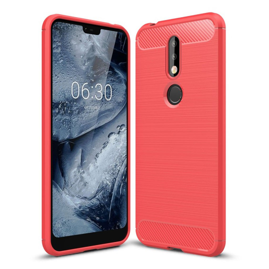 Carbon Flex Nokia 7.1 kuoret - Punainen