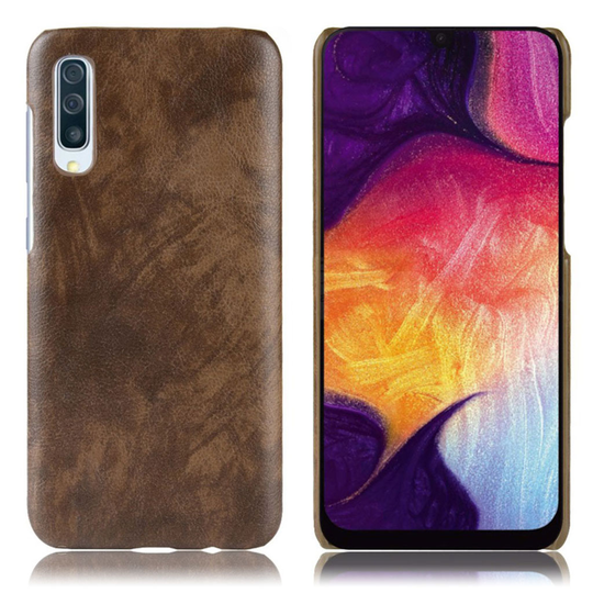 Samsung Galaxy A70 litchi coated case - Coffee