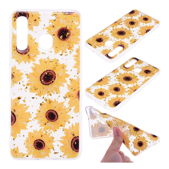 Samsung Galaxy A50 glitter pattern case - Sunflowers