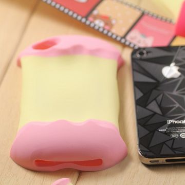 3D Apple (Vaaleanpunainen) iPhone 4/4S Suojakuori