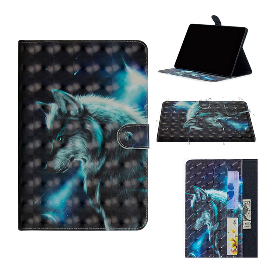 iPad Pro 11 inch (2018) timantti koristeltu kuviollinen synteetti nahkainen suojakotelo magneetti lukolla - Susi