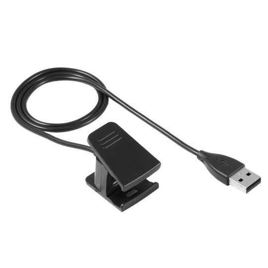 Fitbit Charge 2 Korvaava USB Lataus Kaapeli Johto Klipsillä - Musta