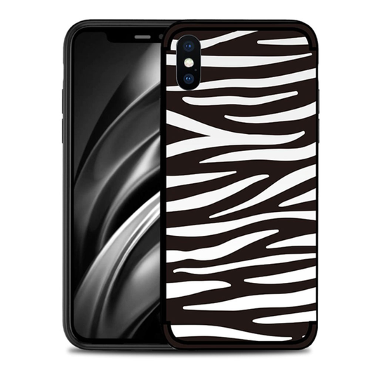 iPhone Xs Max NXE kohokuviollinen pehmeä silikooni muovinen takasuoja kuori - Seepra Raidat