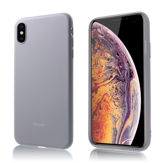 iPhone Xs Max ROAR KOREA matta pintainen joustava muovinen takasuoja kuori - Harmaa
