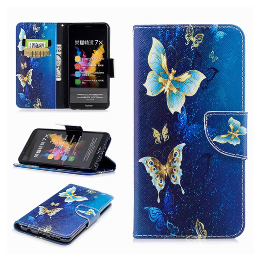 Huawei Honor 7X persoonallinen suojakotelo - Siniset perhoset