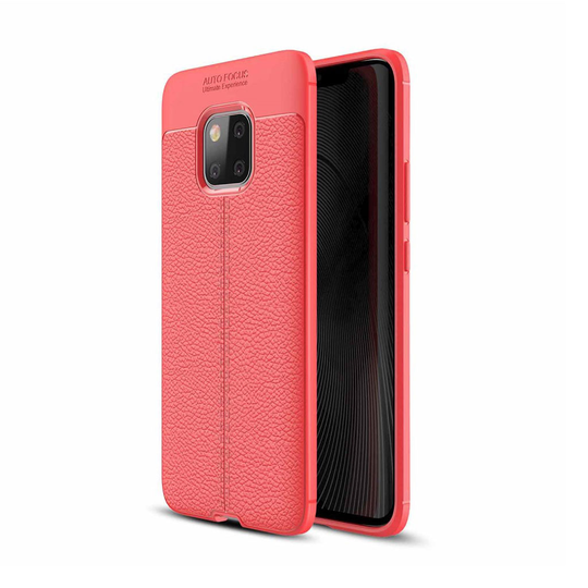 Huawei Mate 20 Pro liitsihedelmä rakenne pintainen silikooni muovinen takasuoja kuori - Punainen