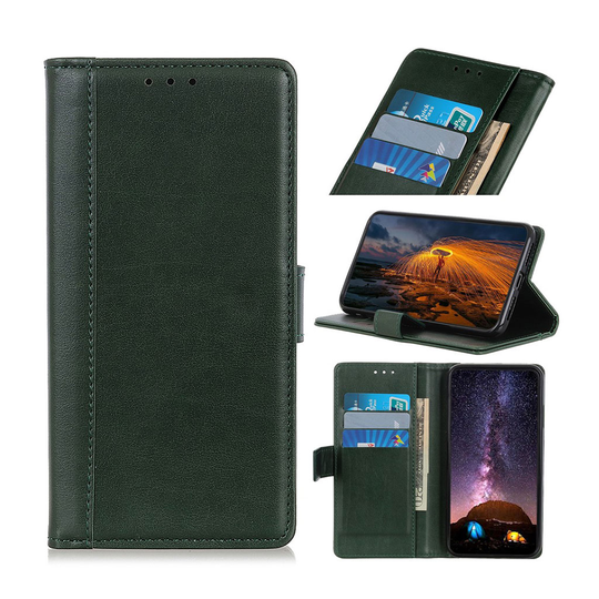 Samsung Galaxy A50 leather wallet case - Green