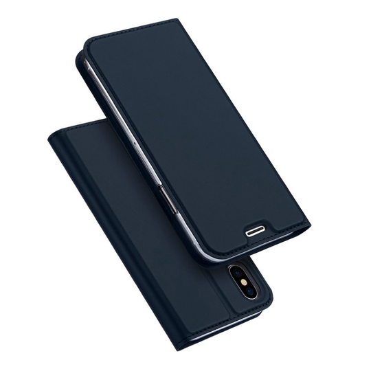 DUX DUCIS iPhone X tyylikäs nahkakotelo - Tummansininen