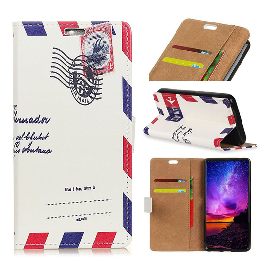 Huawei Mate 20 Lite Synteetti nahka kuviollinen lompakko suojakotelo - Retro Kirjekuori