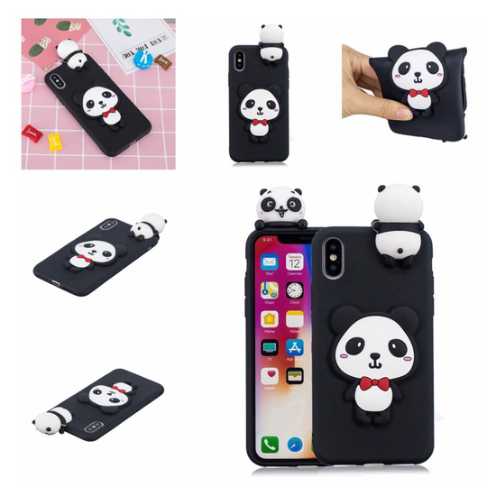 iPhone 9 Plus 3D Kuviollinen Joustava Silikoonimuovi Takasuoja Kuori - Tyylikäs Panda