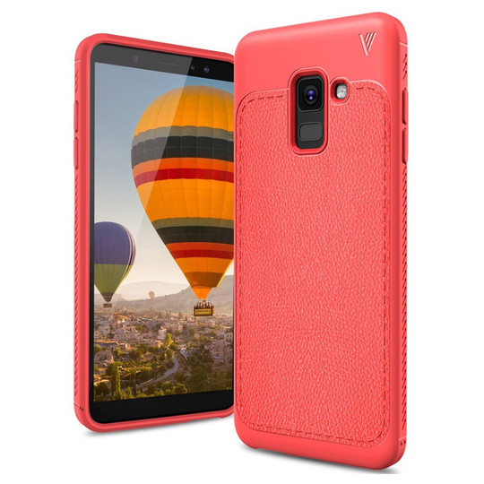 Samsung Galaxy A6 IVSO Gentry Sarja Liitsihedelmän Jyvä TPU Nahka Kuori - Punainen