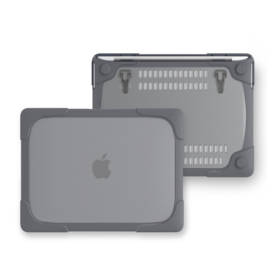 MacBook Pro 13 Touchbar 2 Palainen Läpnäkyvä Hybriidi Koneen Suoja Kuori - Harmaa