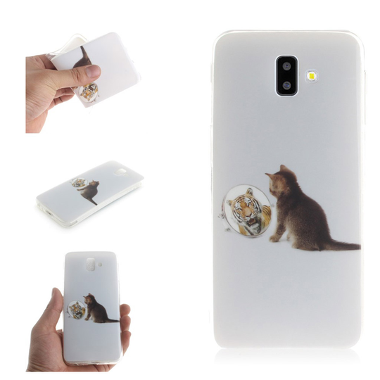 Samsung Galaxy J6 Plus (2018) silikooni muovinen takasuoja kuori kuviolla - Kissa Ja Peili
