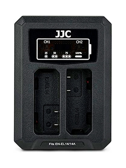 Jjc dch-enel14a usb dual battery charger -tuplalaturi (nikon en-el14)