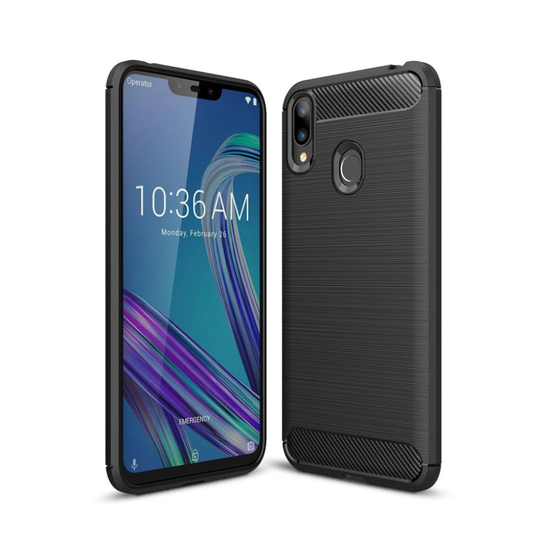Asus ZenFone Max (M2) hiilikuitu pintainen harjattu suojakotelo - Musta