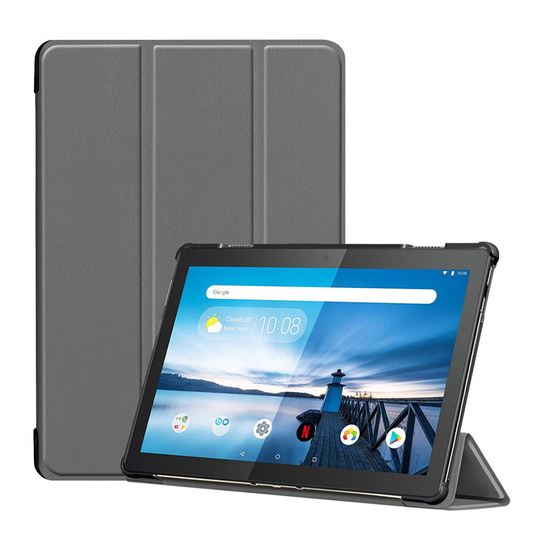 Lenovo Tab M10 tri-fold leather case - grey