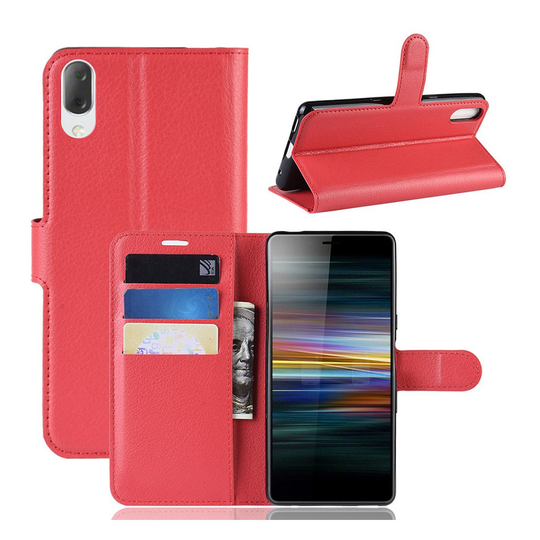 Sony Xperia L3 litchi leather case - Red