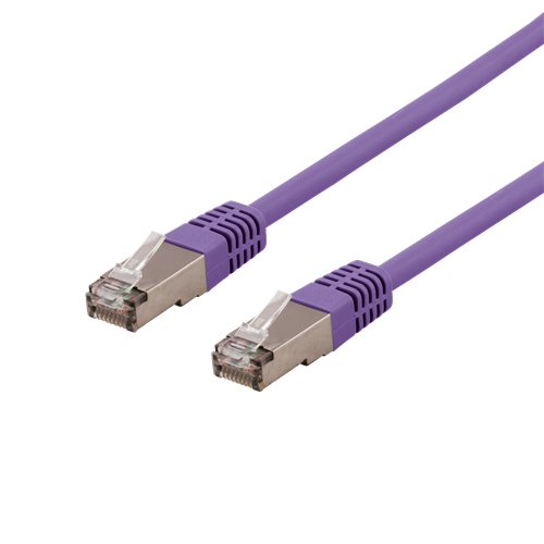 Laitekaapeli, S/FTP Cat6, 0,5 M, 250 MHz, Delta-sertifioitu, LSZH, Violetti