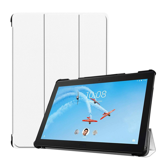 Lenovo Tab P10 tuki nahkainen flip suojakotelo - Valkoinen