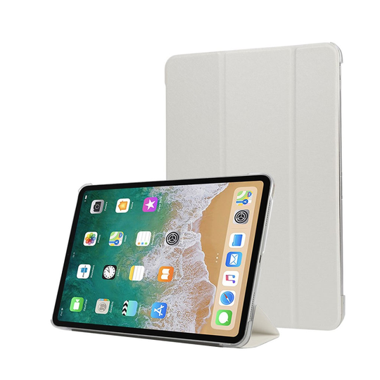 iPad Pro 11 inch (2018) kolmio taivutettava synteetti nahkainen suojakotelo - Valkoinen