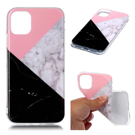 Marble iPhone 11 Pro kuoret - Pinkki / valkoinen / musta