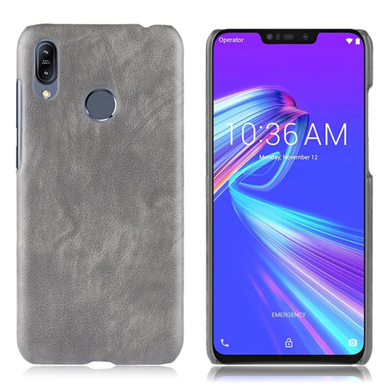 Asus ZenFone Max (M2) litsi pintainen nahkainen suojakotelo - Harmaa