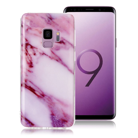 Samsung Galaxy S9 Kuviollinen IMD Pehmeä TPU Takasuoja Kuori - Pinkki/ Valkoinen