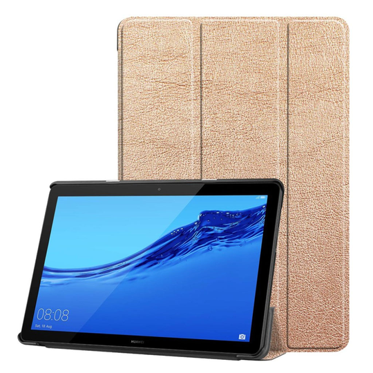 Huawei MediaPad T5 tablettiin taivutettava synteetti nahkainen muovinen suojaava kuori - Ruusu Kulta