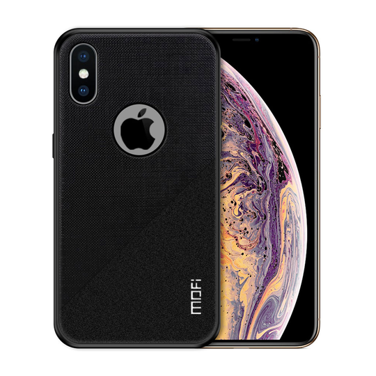 iPhone XS MOFI hybriidi muovinen pyyhe kangas pinnoitettu suojakuori - Musta