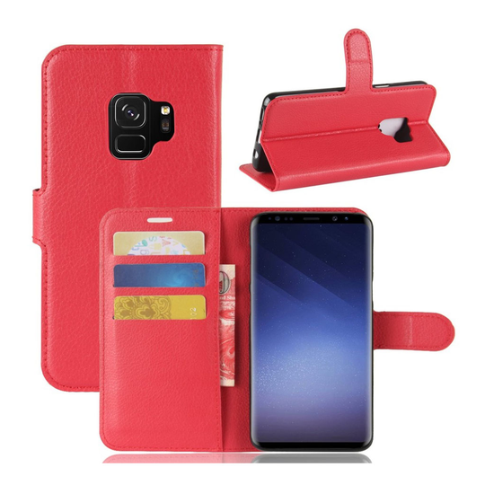 Samsung Galaxy S9 litsipintainen lompakkokotelo - Punainen