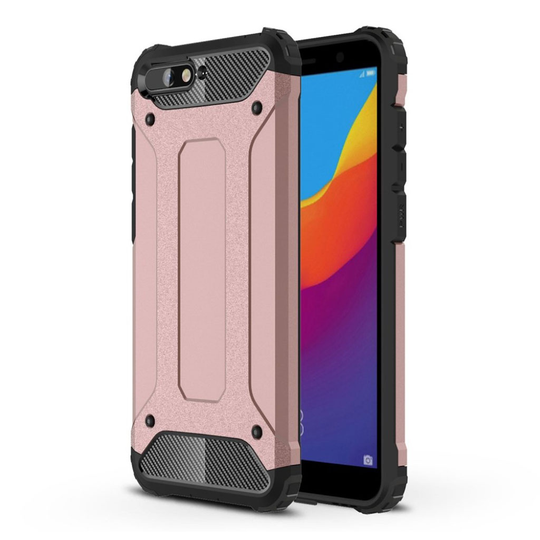 Huawei Y6 (2018) Kilpi Kova Muovi Ja TPU Hybriidi Suoja Kuori - Ruusu Kulta