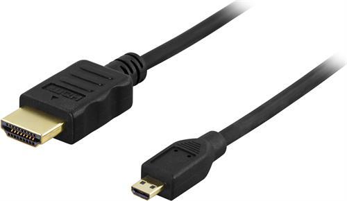 HDMI-kaapeli, HDMI High Speed With Ethernet, 19-pin Uros - Micro 19-pin Uros, 4K, Ultra HD, Ethernet