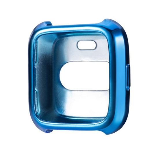 Fitbit Versa kelloon joustava suojakehys kuori silikooni muovista metalli pinnalla - Sininen