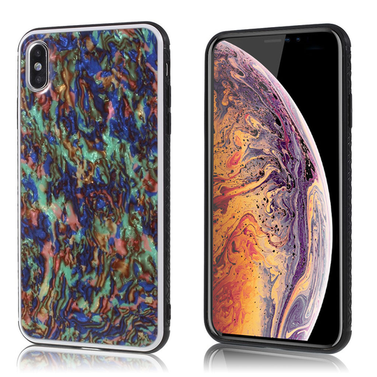iPhone Xs Max simpukkakuori koristeltu muovinen takasuoja kuori - Monivärinen