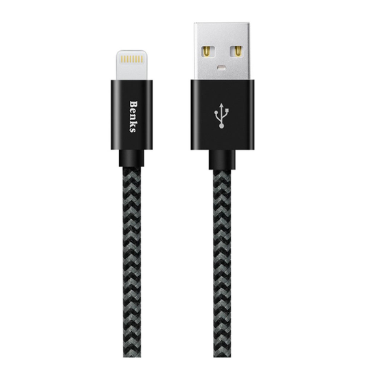 BENKS 0.25m USB latauskaapeli - Musta
