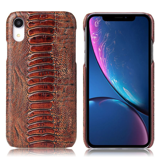 iPhone XS ruskeankeltainen lehmännahka suojakotelo