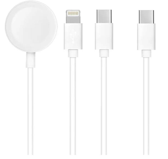 Apple Watch 3in1 Magneettinen Latauskaapeli Lightning + USB-C - USB-C - C3169
