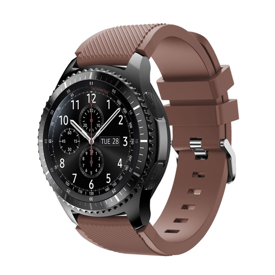 Samsung Gear S3 Trendikäs Joustava Silikoni Kellon Ranneke - Kahvi