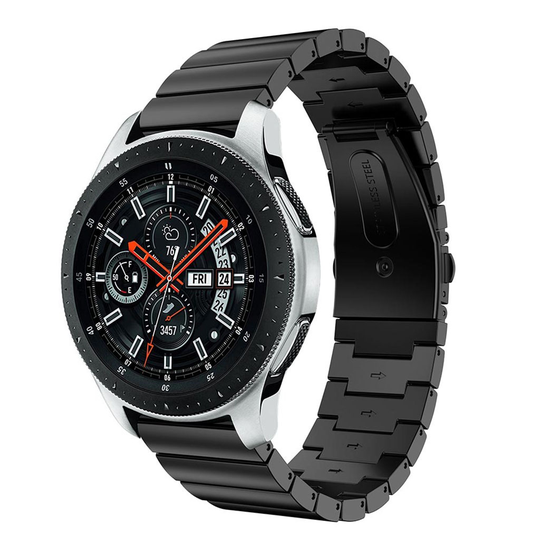 Samsung Galaxy Watch (46mm) ruostumaton teräs klassinen vaihto ranneke perhos soljella - Musta