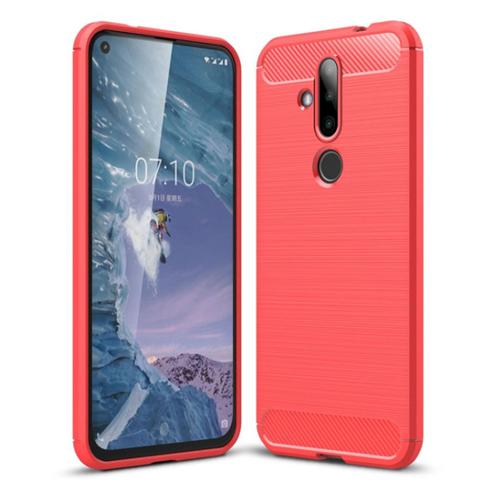 Carbon Flex Nokia X71 kuoret - Punainen