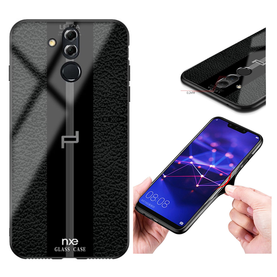 NXE LELCA sarjan Huawei Mate 20 Lite kuvioinen Lasi suojakotelo - Musta